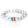 Natural Howlite Round Beaded Stretch Bracelets ZA0541-4-1