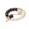 Natural Obsidian & Howlite & Glass Pendants PALLOY-JF03026-02-4