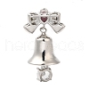 Rack Plating Brass Pave Cubic Zirconia Pendants KK-R150-03P-2