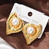 Heart 304 Stainless Steel Stud Earrings EJEW-L287-064G-5