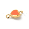 Ion Plating(IP) 304 Stainless Steel Enamel Heart Connector Charms STAS-G351-08G-01-2