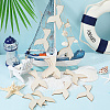 Ocean Styles Wood Fishtail Pendant Decorations HJEW-WH20016-04-4