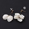 Acrylic Imitation Shell Dangle Earrings EJEW-L281-01KCG-3