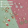 ANATTASOUL 20Pairs 20 Styles Christmas Tree & Bell & Deer & Snowman Enamel Dangle Clip-on Earrings EJEW-AN0003-39-3