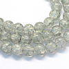 Baking Painted Transparent Crackle Glass Round Bead Strands DGLA-Q018-12mm-41-1