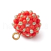 3Pcs 3 Colors Seed Beads Beaded Charms PALLOY-MZ00314-5
