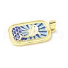Brass Enamel Pendants KK-Z101-05G-02-2