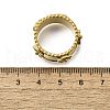 304 Stainless Steel Flower Wide Finger Rings for Women RJEW-A060-02G-5
