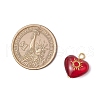 3Pcs 3 Styles Brass Glass Heart Pendants PALLOY-JF03688-01-2