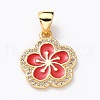 Brass Micro Pave Cubic Zirconia Pendants ZIRC-H120-02E-G-2