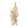 Brass Clear Cubic Zirconia Pendants KK-Z050-03G-05-1