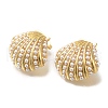 Rack Plating Shell Shape Brass Stud Earrings EJEW-H016-04G-2