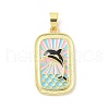 Brass Enamel Pendants KK-Z101-05G-01-1