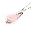 Rose Quartz Pendant Necklaces NJEW-E154-07P-3