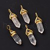 Natural Quartz Crystal Pointed Pendants G-K329-53G-2