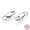 Rhodium Plated 925 Sterling Silver Lobster Claw Clasps STER-T004-83P-4