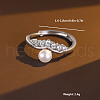 Elegant 925 Sterling Silver Pave Clear Cubic Zirconia Adjustable Rings for Women WV4050-2-4