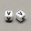 Large Hole Acrylic Letter European Beads SACR-Q103-6mm-01V-2