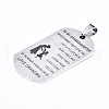 Non-Tarnish 201 Stainless Steel Quote Pendants STAS-T044-231P-3