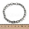 Tarnish Resistant Rectangle 201 Stainless Steel Chain Bracelets BJEW-N240-06P-5