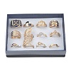Faddish Ion Plating(IP) 304 Stainless Steel Finger Rings RJEW-MSMC002-15-4