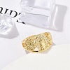 Rack Plating Brass Micro Pave Clear Cubic Zirconia Finger Rings for Women RJEW-M028-71G-3