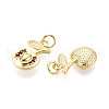 Brass Micro Pave Cubic Zirconia Pendants KK-N265-28G-2