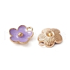 Light Gold Plated Alloy Enamel Pendants ENAM-YW0002-20D-2