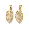 Rack Plating Brass Clear Cubic Zirconia Pendants KK-L236-04B-G-1