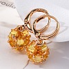 Brass Micro Pave Cubic Zirconia Leverback Earrings EJEW-K300-58G-02-3