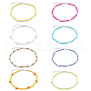 ANATTASOUL 8Pcs 8 Colors Glass Seed Braided Flower Beaded Necklaces Set for Women NJEW-AN0001-32-1