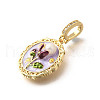 Brass Micro Pave Cubic Zirconia & Enamel Pendants KK-R222-13G-04-2