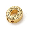 Brass Micro Pave Clear Cubic Zirconia Charms ZIRC-C009-01G-O-2