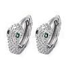 Brass Cubic Zirconia Hoop Earrings EJEW-Q014-35P-2