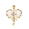 Brass Micro Pave Cubic Zirconia Pendants ZIRC-ZIRC-OY001-26-G-1