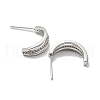 Brass with Clear Cubic Zirconia Stud Earrings EJEW-B035-11P-2