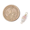 Frosted Flower Natural Cultured Freshwater Pearl & Acrylic Connector Charms PALLOY-JF03590-06-2