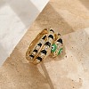 Brass Micro Pave Clear Cubic Zirconia Finger Rings RJEW-H243-01G-01-3