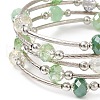 Glass Beads Five Loops Wrap Bracelets BJEW-JB09056-03-4