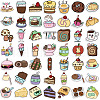 50Pcs Cartoon Gourmet Snack PVC Adhesive Waterproof Stickers Self-Adhesive Stickers PW-WGC7912-01-5