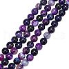  2 Strands Natural Striped Agate/Banded Agate Beads Strands G-NB0002-75-1
