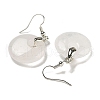 Rack Plating Brass Flat Round Dangle Earrings for Women EJEW-B064-01P-04-2