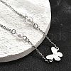 304 Stainless Steel Butterfly Link Bracelets BJEW-C098-01B-P-3