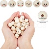 Globleland 60Pcs 6 Styles Unfinished Natural Wood Printed Beads WOOD-GL0001-13B-2