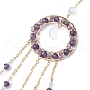 Natural Amethyst Beaded Ring Hanging Ornaments HJEW-TA00169-4