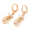 Rack Plating Golden Brass Dangle Leverback Earrings EJEW-B037-22G-1