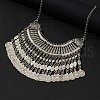 Tibetan Style Zinc Alloy Coin Tassel Chunky Bib Necklaces for Women FS-WGCC506-02-2