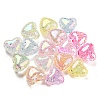 UV Plating Transparent Crackle Acrylic Beads MACR-D024-11-1