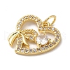 Rack Plating Brass & Clear Cubic Zirconia Pendants KK-L216-050G-2