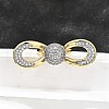 Brass Micro Pave Clear Cubic Zirconia Cuff Rings for Women RJEW-U051-01A-G-1